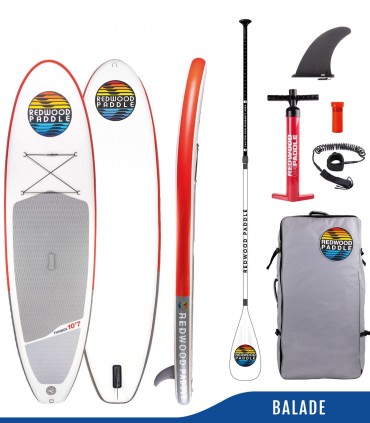 Pack Funbox 10'7 Starter+pagaie alu - REDWOODPADDLE Stand up paddle - BALADE STARTER