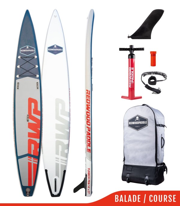 Fb'R Pro 14' x 27 Blue - Woven construction REDWOODPADDLE Stand up paddle TOURING / RACE PRO