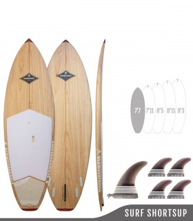Stand Up Paddle Source 7'7 Paulownia - SUP Surf - Redwood Paddle