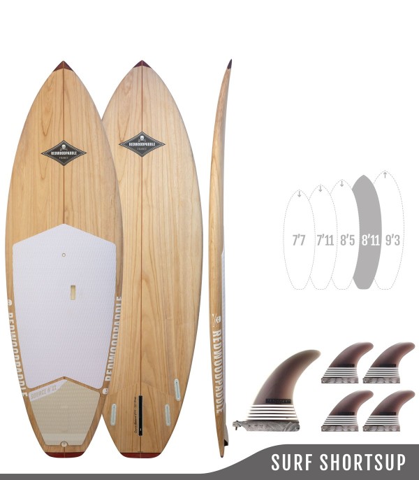 SOURCE 8'11 Natural - Board Stand up paddle SUP surf rigide bois Surf Shortsup