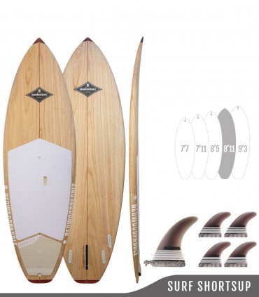 SOURCE 8'11 Natural - Tavola Stand up paddle SUP surf legno rigido Surf Shortsup