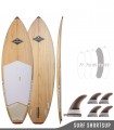 SOURCE 8'11 Natural - Board Stand up paddle SUP surf rigide bois SUP SHORTBOARD