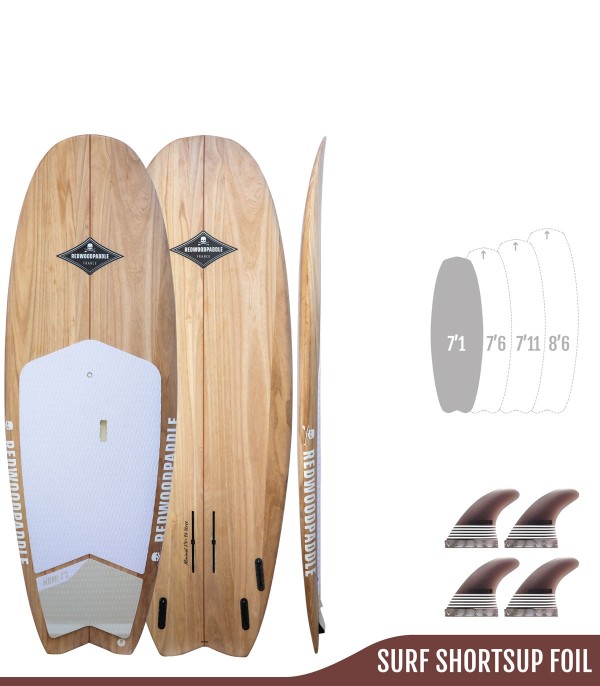 MINIMAL 7'1 Natural - Board stand up paddle SUP surf wing foil rigide bois SURF SHORTSUP