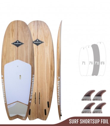 MINIMAL 7'11 Natural - Board stand up paddle SUP surf wing foil rigide bois SUP SHORTBOARD