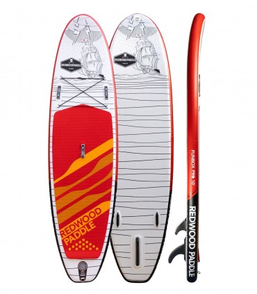 Funbox 10' Red Redwoodpaddle inflatable Stand Up Paddle Board ALLROUND / SURF PRO