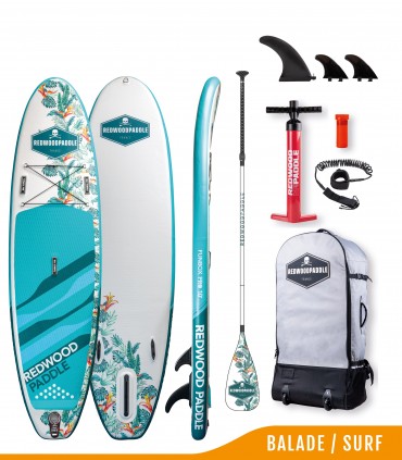 Pack SUP 10' + Pagaie CARIBBEAN - Redwoodpaddle Balade / Surf Pro