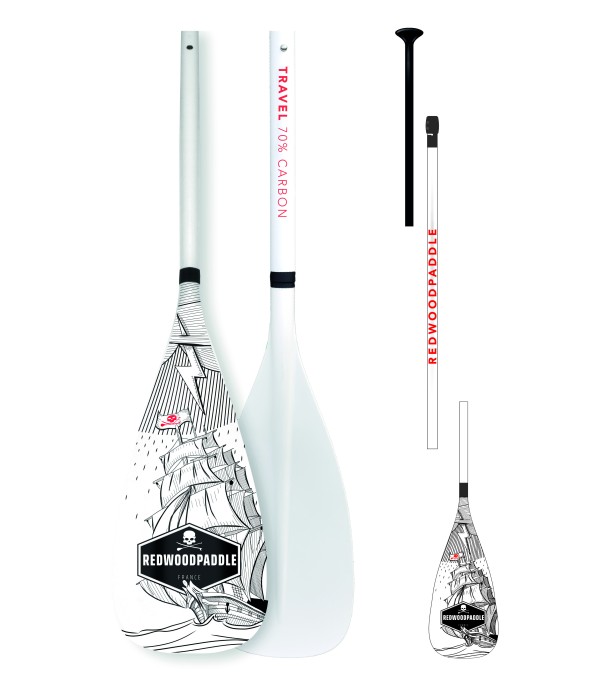 Pagaie travel RED 3 parties - Redwoodpaddle Pagaies