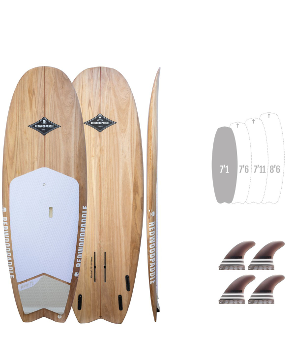MINIMAL 7'1 Natural - Tavola stand up paddle SUP surf wing foil legno rigido