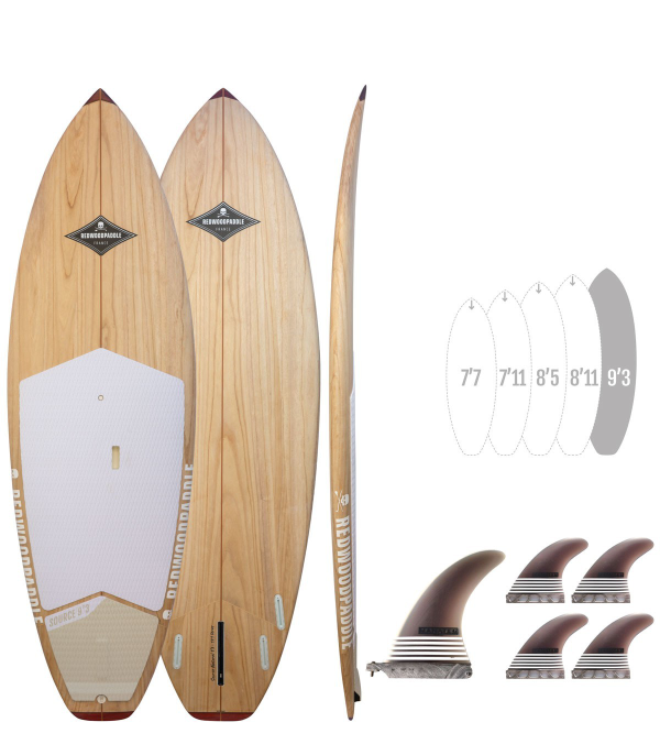 SOURCE 9'3 Natural - Deska Stand up paddle SUP surf sztywna drewniana