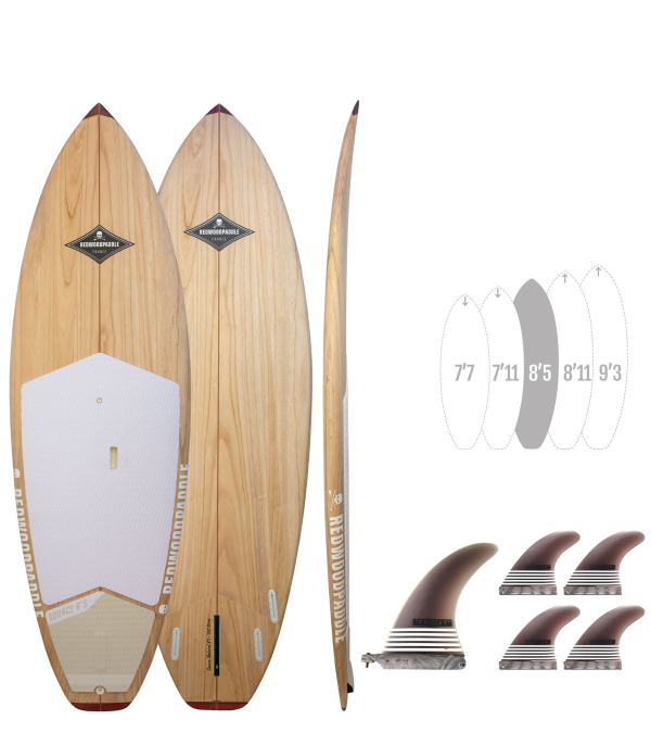 SOURCE 8'5 Natural - Deska Stand up paddle SUP surf sztywne drewno