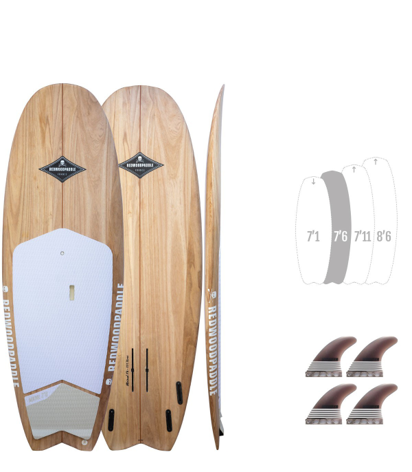MINIMAL 7'6 Natural - Deska stand up paddle SUP surf foil sztywne drewno