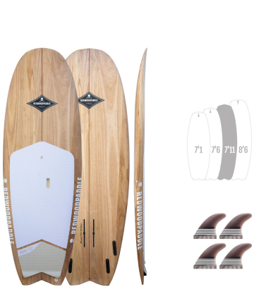 MINIMAL 7'11 Natural - Board stand up paddle SUP surf wing foil rigide bois redwoodpaddle