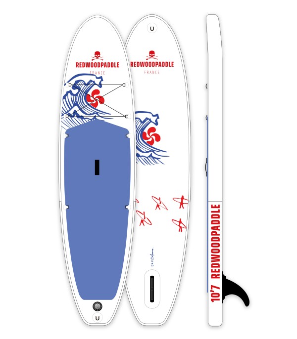 10'7 Côte basque gonflable - Stand up paddle Redwoodpaddle Balade Classic