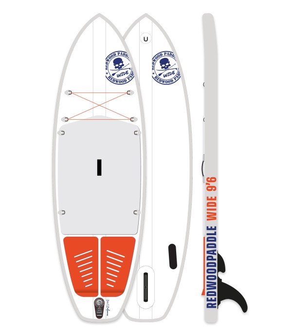 9'6 Wide hinchable paddle - Stand up paddle Redwoodpaddle gonflables